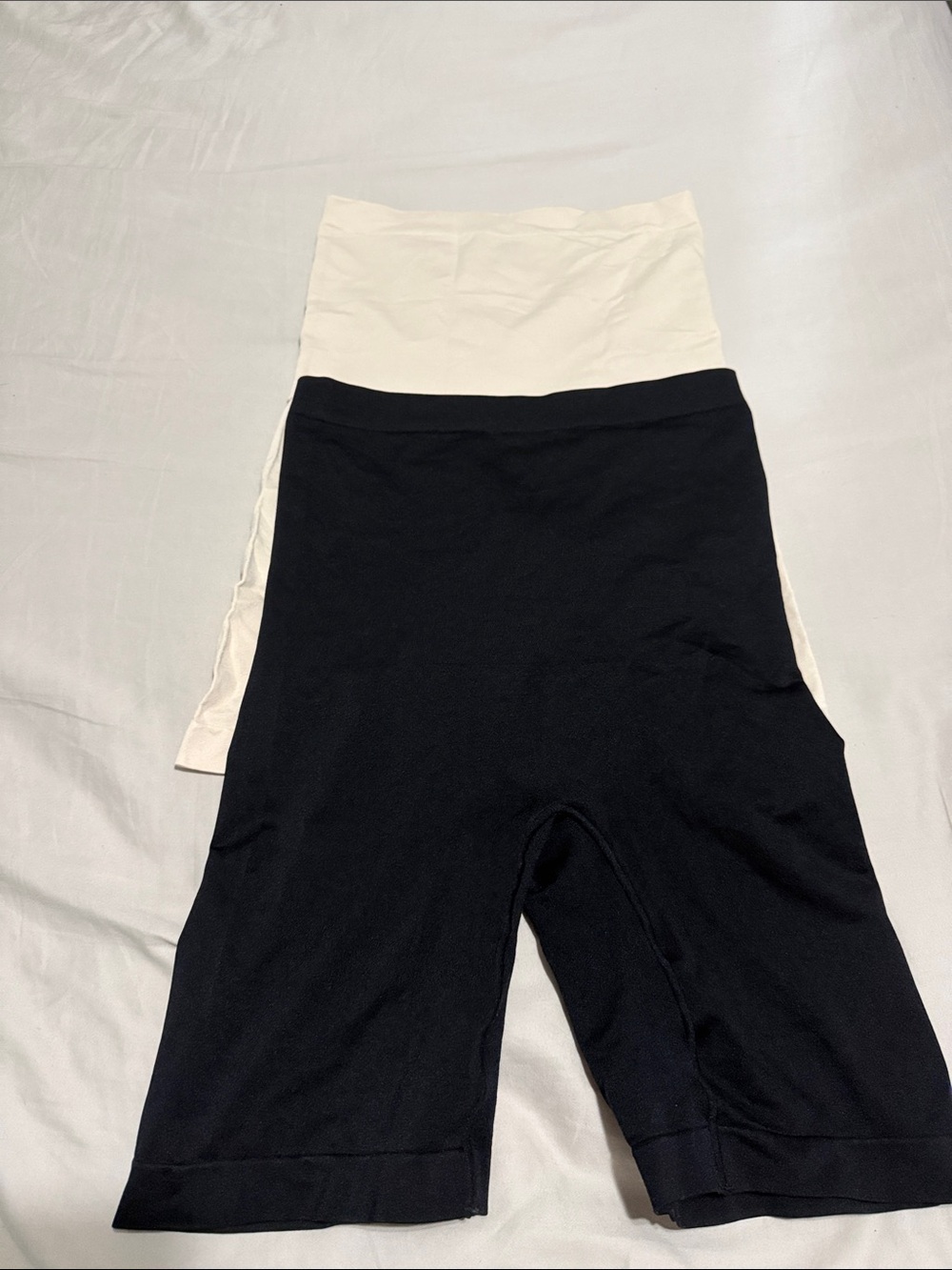Everyday High-Waist Bike Shorts Duo — Black & Cream
